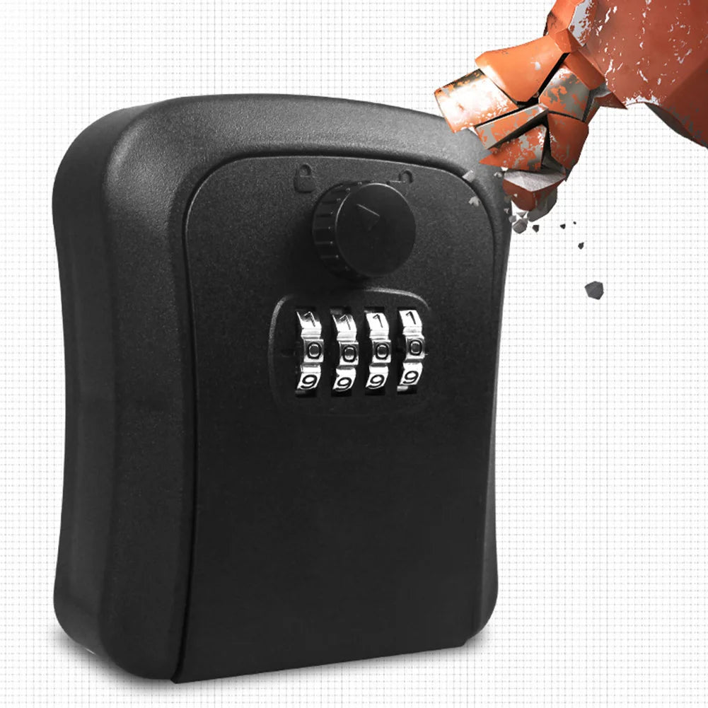 4 Digit Combination Lock Box Wall Mounted Key Safe