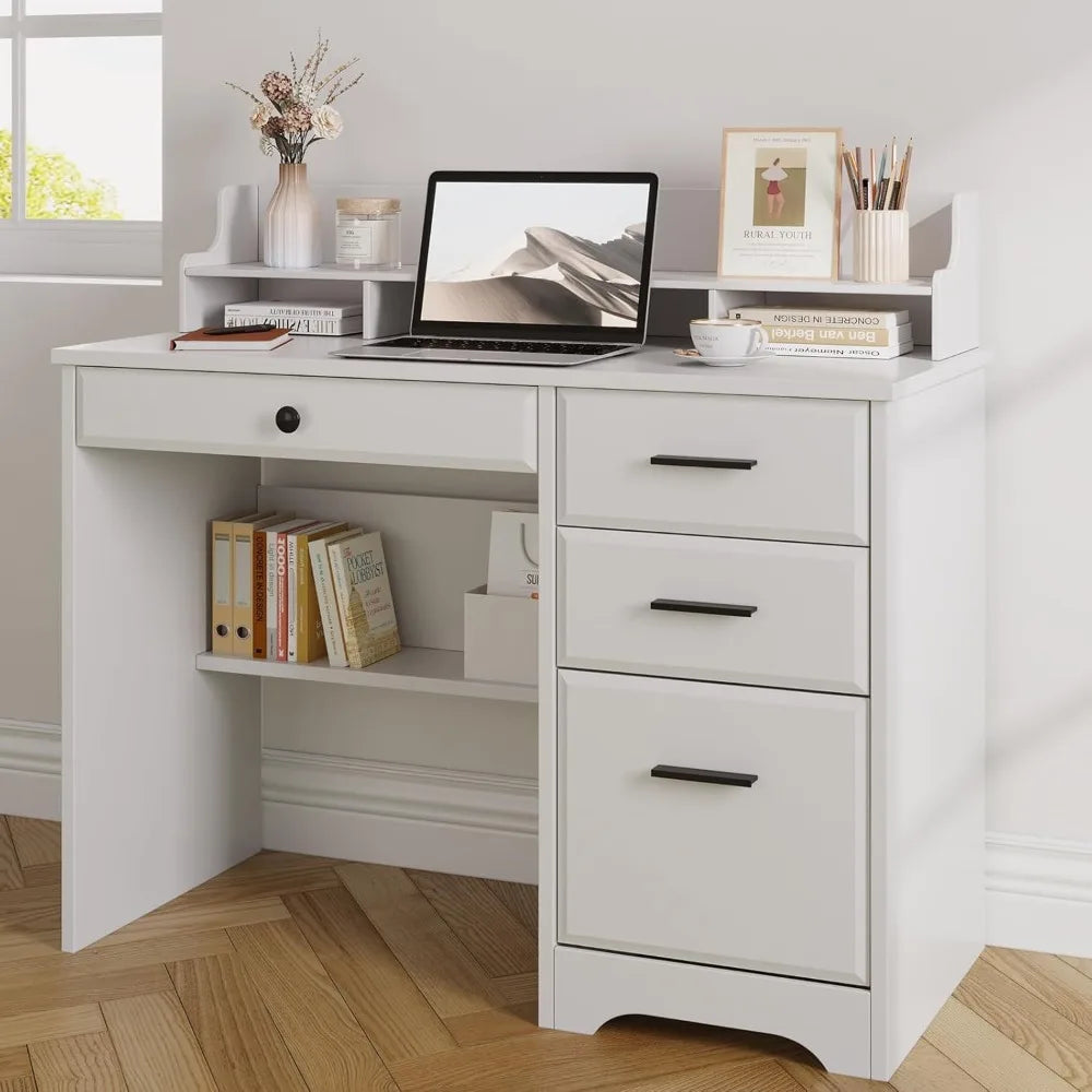 DAFIFY Ever Winner Desk With Drawers for Small Spaces