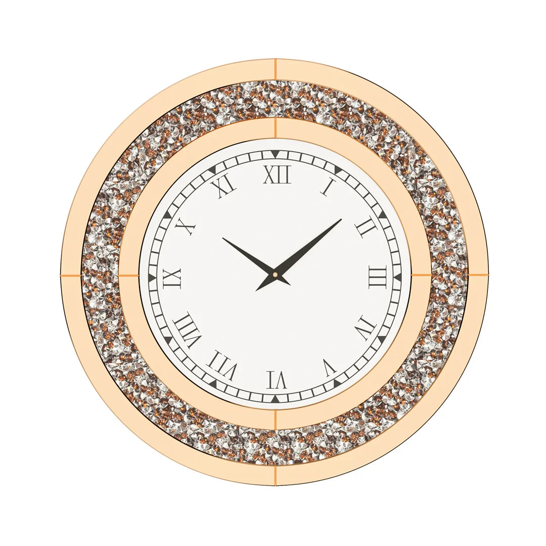 LUVODI 3D Diamond Crystal Wall Clock With Roman Numerals