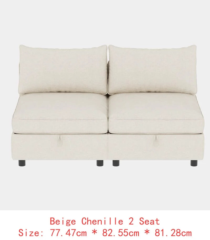 Modular Sectional Sofa Set With Storage For Living Room