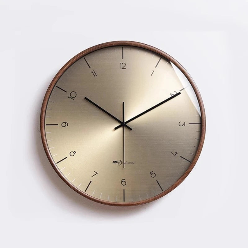 Solid Wood Modern Luxury Wall Clock For Living Room Decor