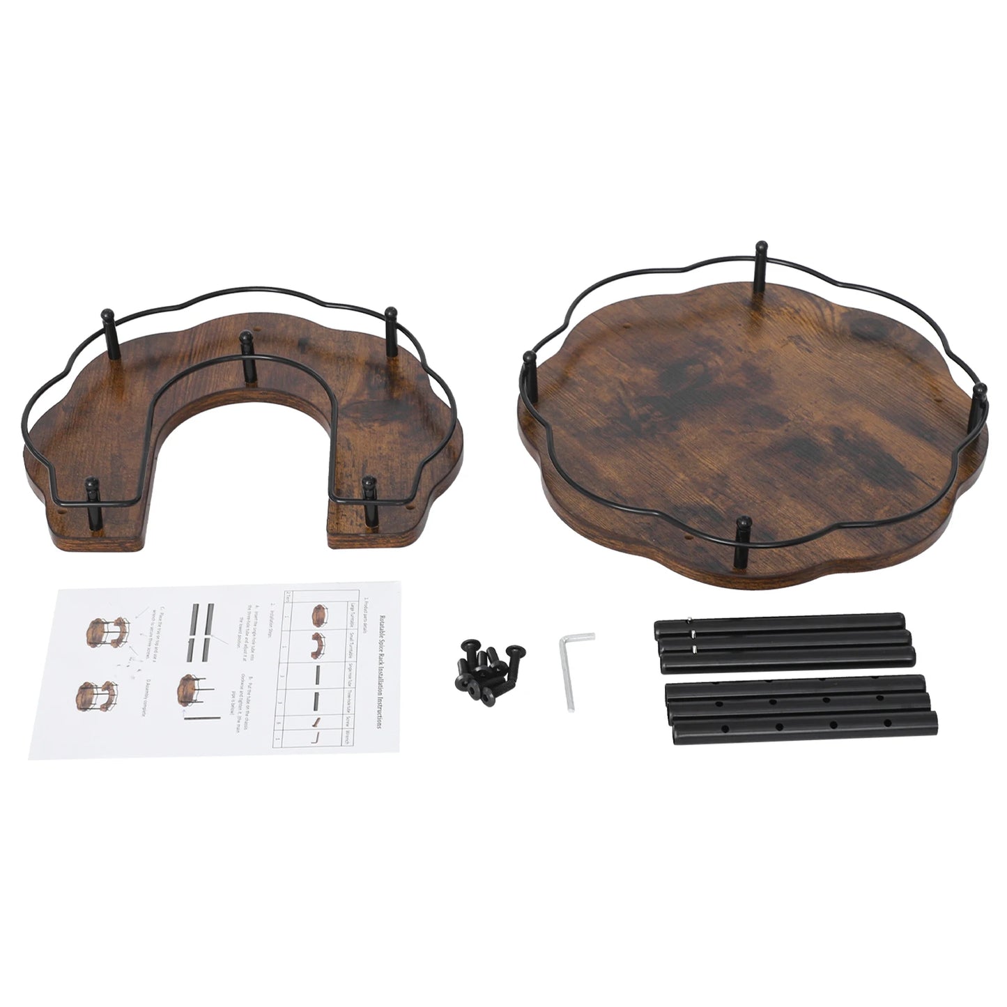 Retro 2 Tier Adjustable Spice Organizer Countertop Rack