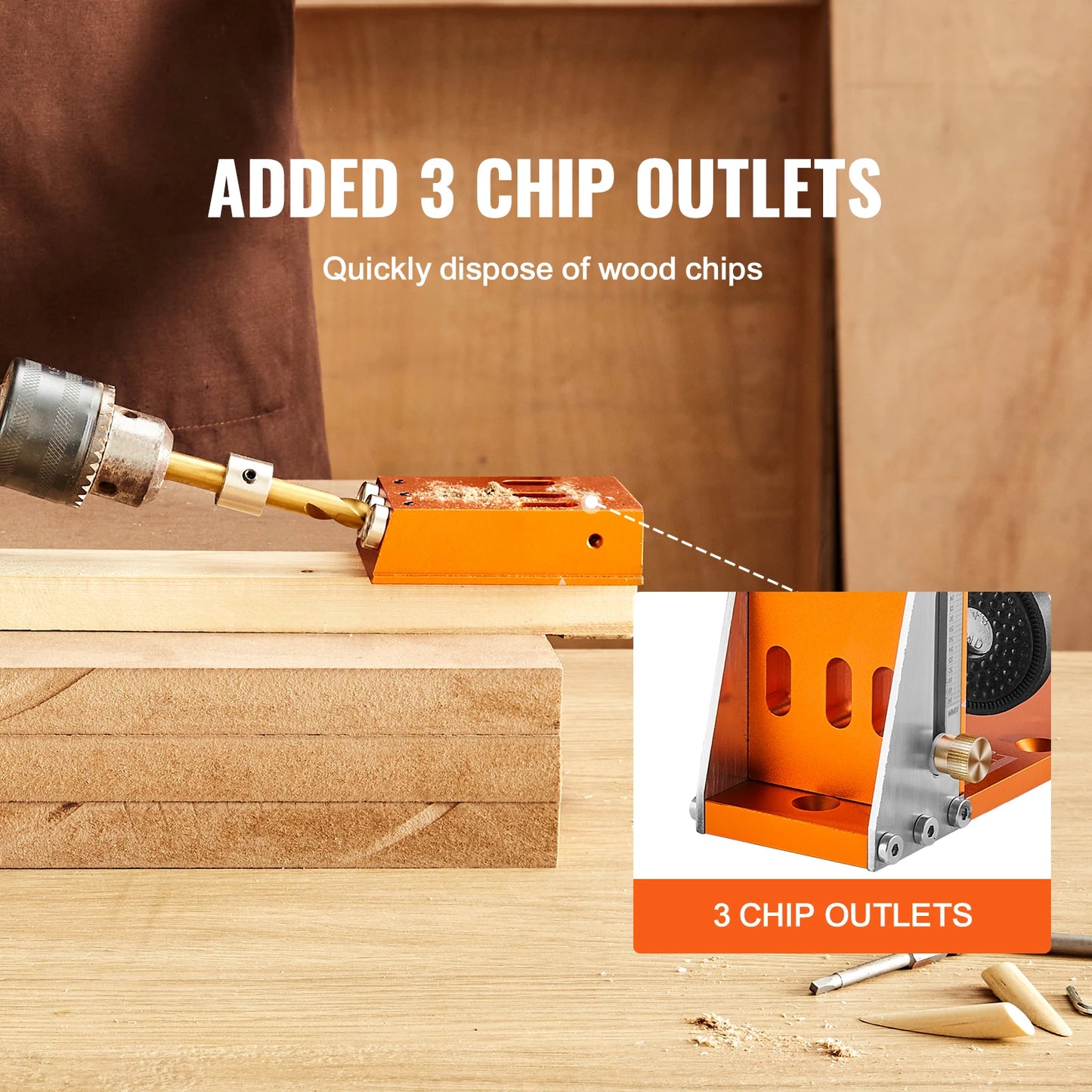 SucceBuy Pocket Hole Jig Kit Adjustable System With Step Drills