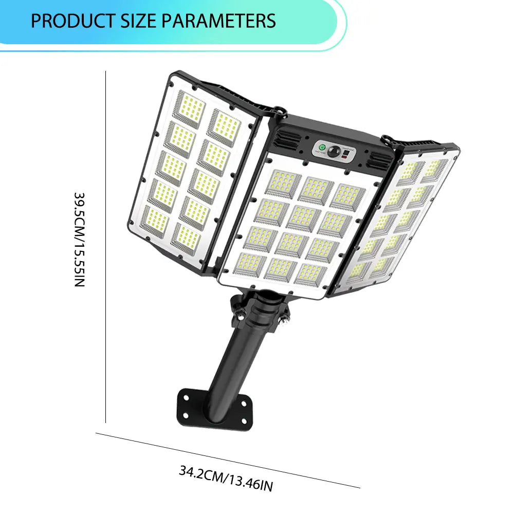 LED Solar Flood Lights 800LED Motion Sensor Remote IP66 Waterproof