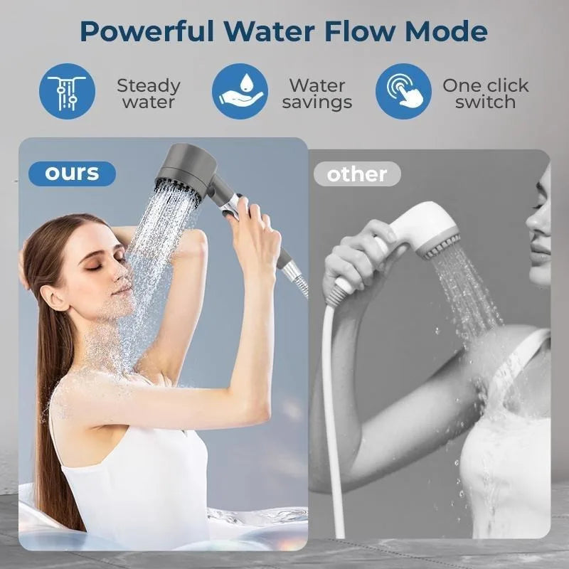 High Pressure Filtered Shower Head With Handheld 3 Spray Modes