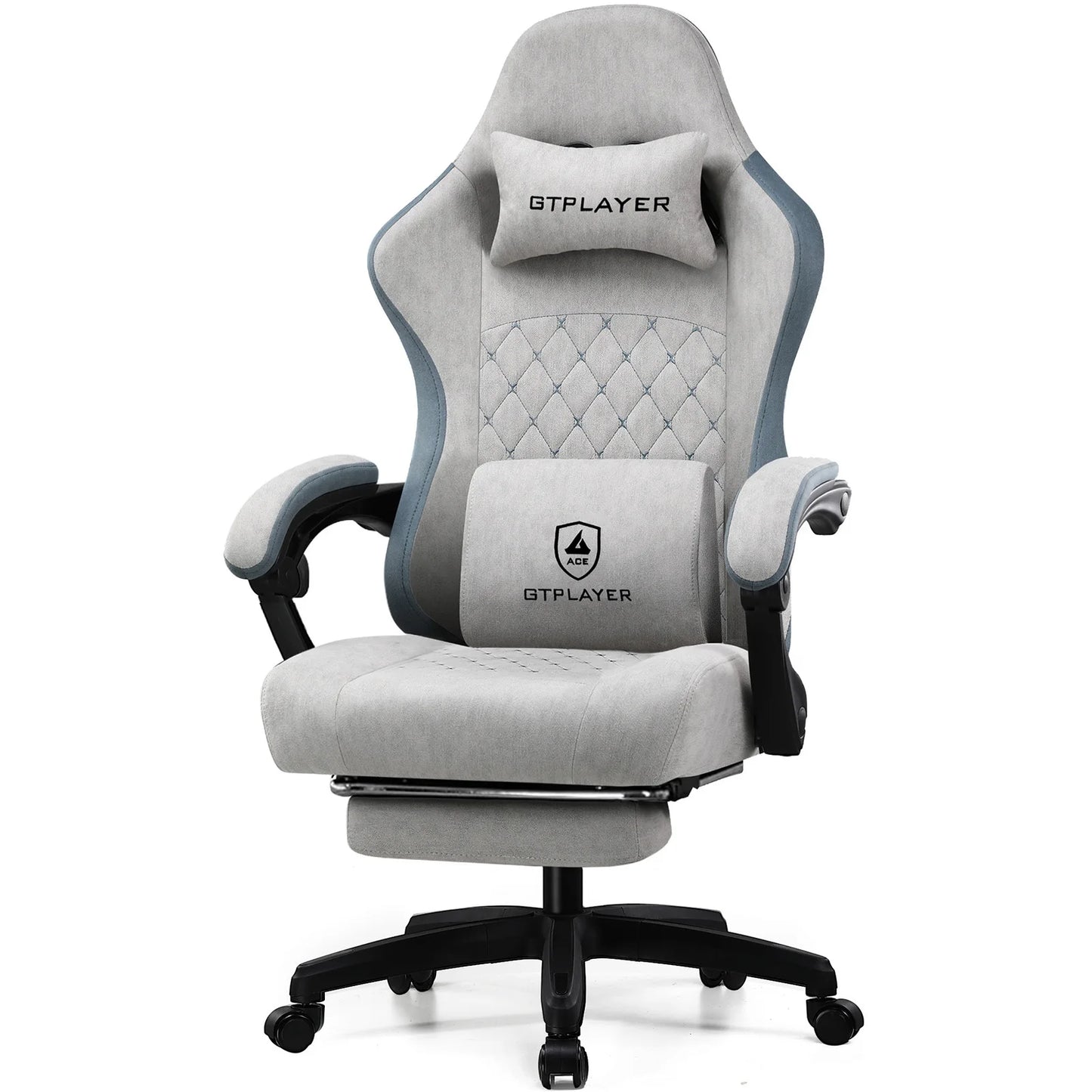 GTPLAYER Ergonomic Gaming Chair With Pocket Spring Cushion Armrests Footrest