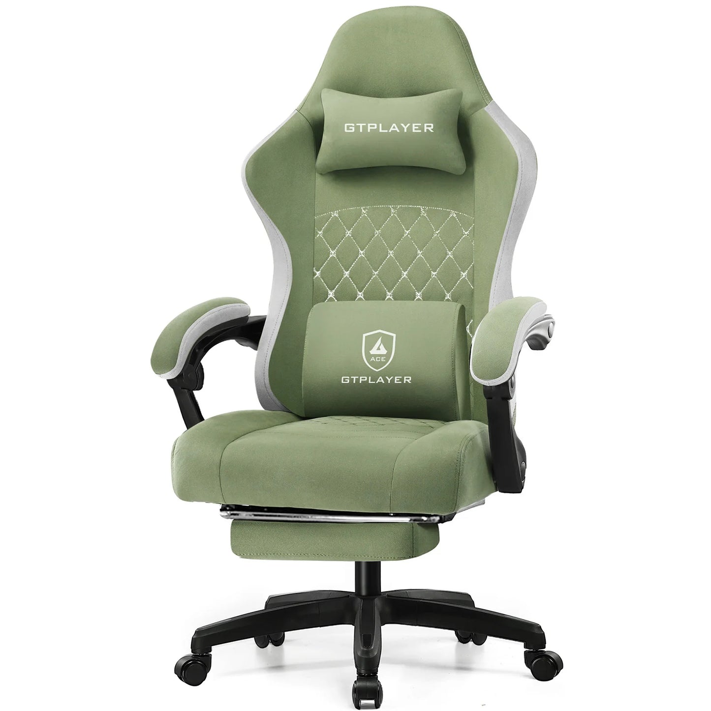 GTPLAYER Ergonomic Gaming Chair With Pocket Spring Cushion Armrests Footrest