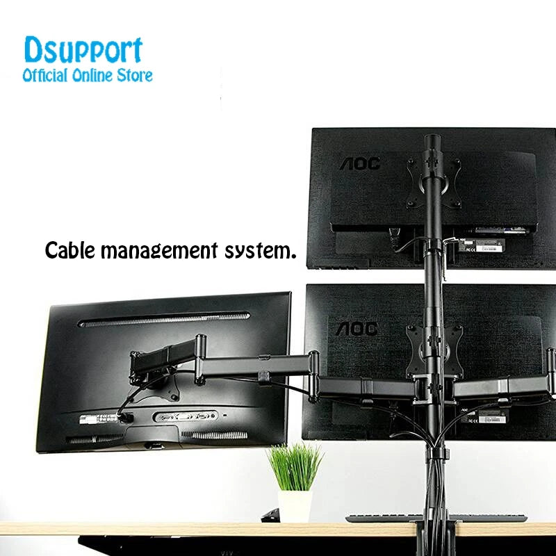 Dsupport Quad Arm Monitor Stand Desk Mount for Four Screens