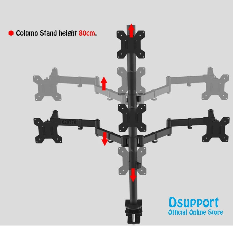 Dsupport Quad Arm Monitor Stand Desk Mount for Four Screens