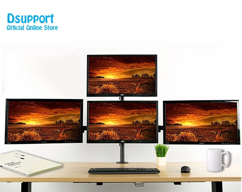 Dsupport Quad Arm Monitor Stand Desk Mount for Four Screens