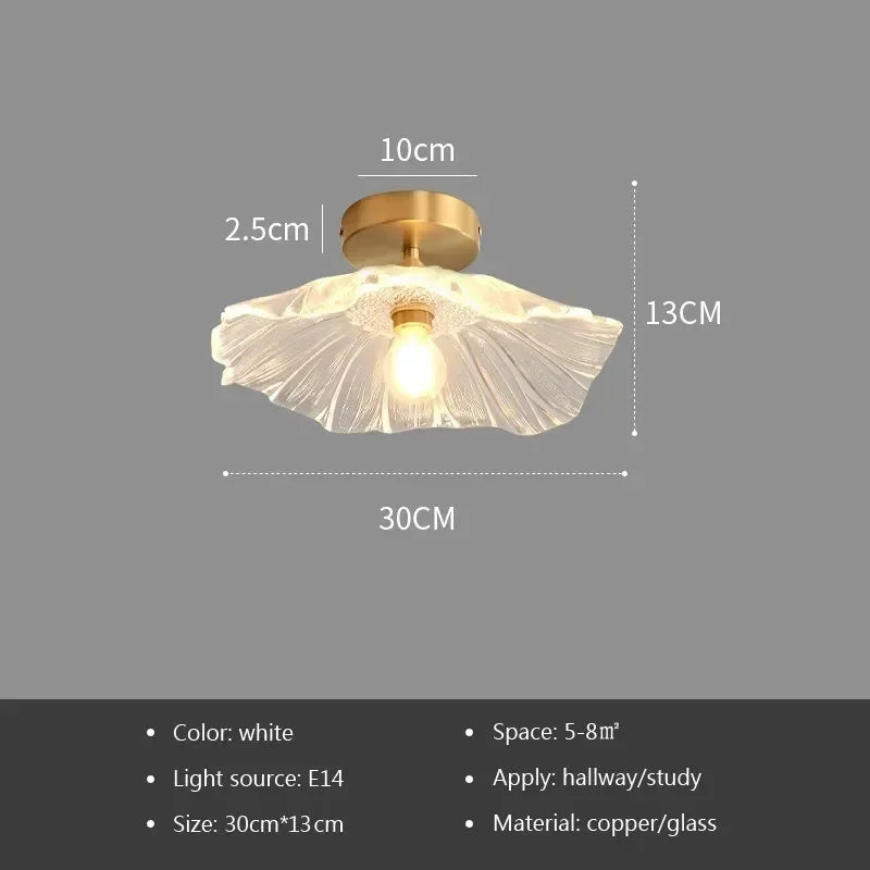 Oboerthurck Modern Transparent Glass Flower Ceiling Lights E27 Nordic