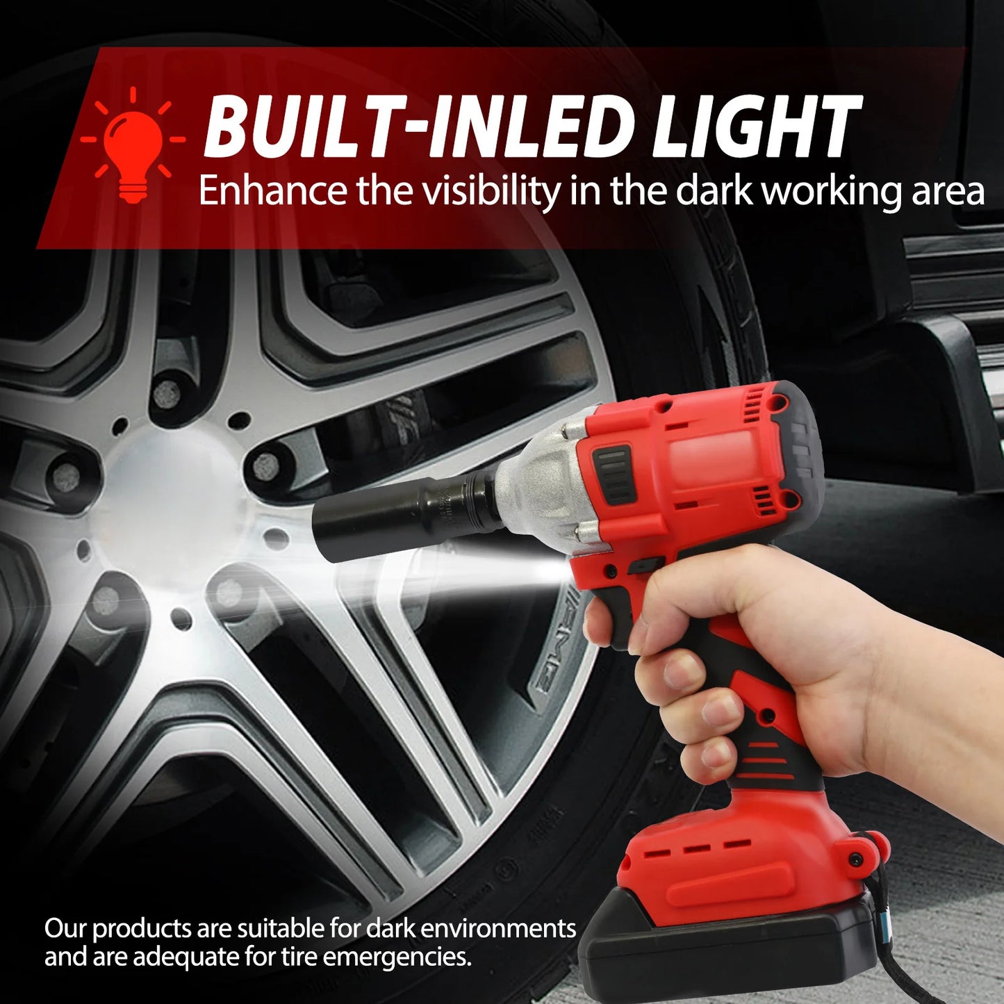 Cordless Brushless Impact Drill Wrench 1000 Nm 20V Tool