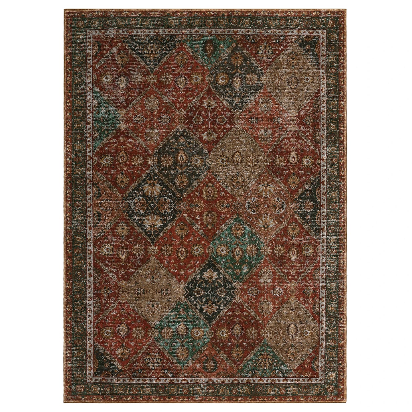 NONECN Moroccan Trellis Living Room Rug Non Slip Machine Washable