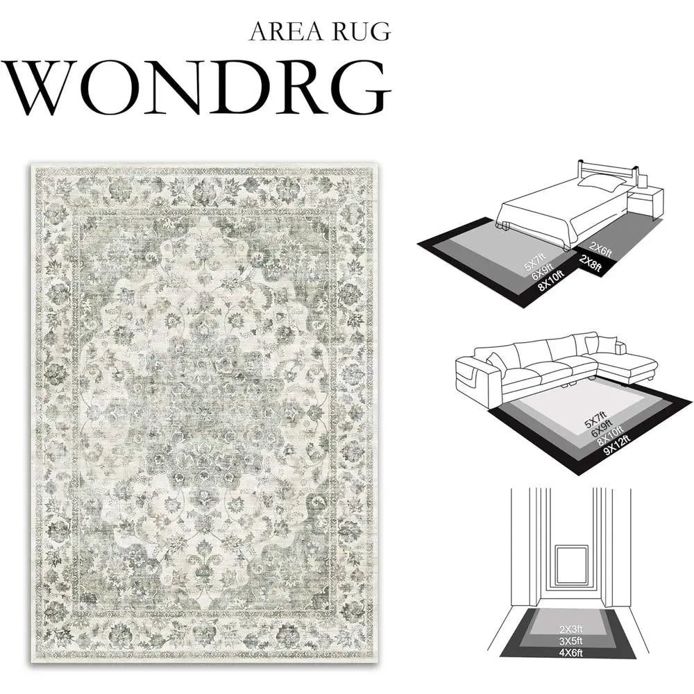 Polyester Area Rug Non Slip Washable For Living Room Bedroom