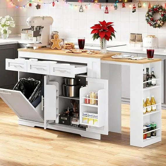 RBXC Concho Kitchen Island With Expandable Dining Table