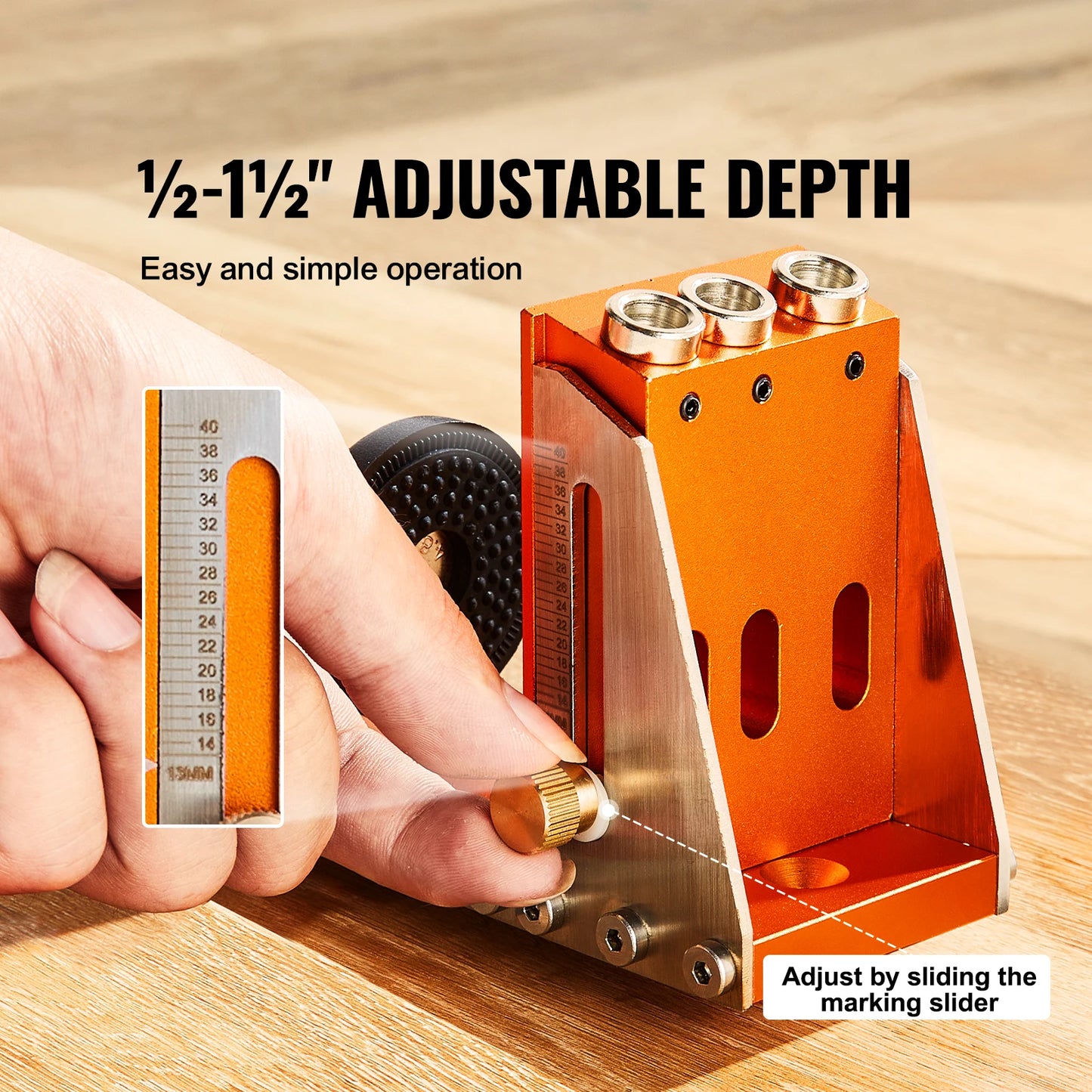SucceBuy Pocket Hole Jig Kit Adjustable System With Step Drills