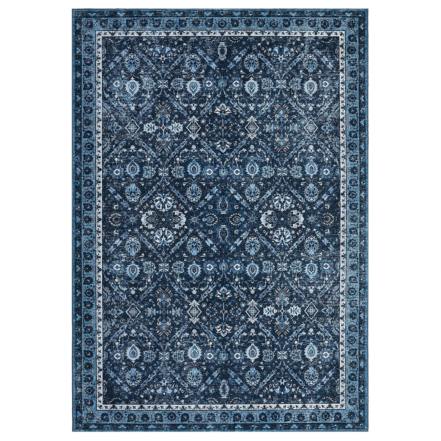 NONECN Moroccan Trellis Living Room Rug Non Slip Machine Washable