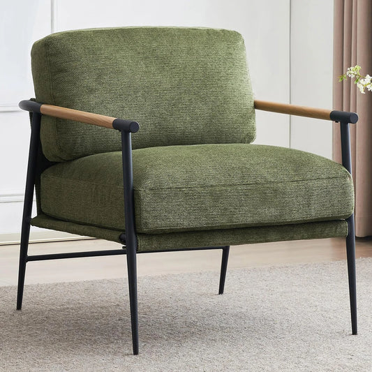 Todranic Chenille Accent Armchair Mid Century Modern Lounge Chair