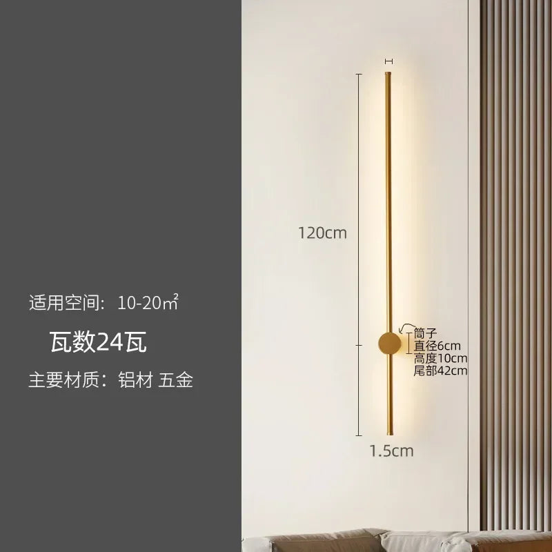 ENERLORD Nordic Luxury LED Strip WallMounted Lamp BedroomSpace BedsideLighting ReadingLight