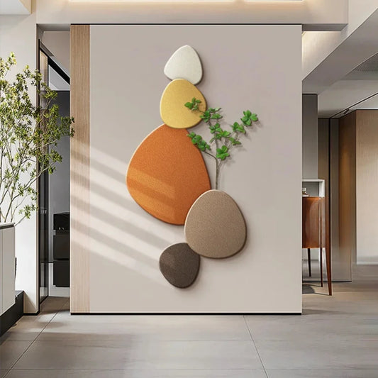 Decorative Wall Lamp And Plant Wall Art