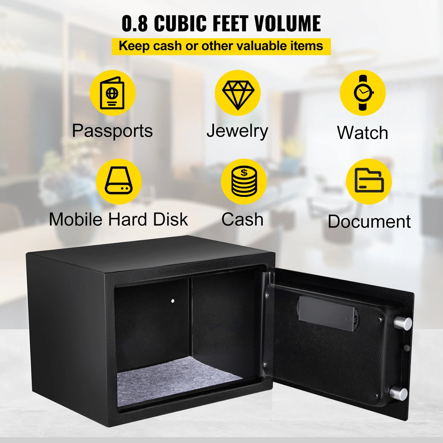 SucceBuy Fingerprint Safe Deposit Box Digital Electronic Hidden Piggy Bank