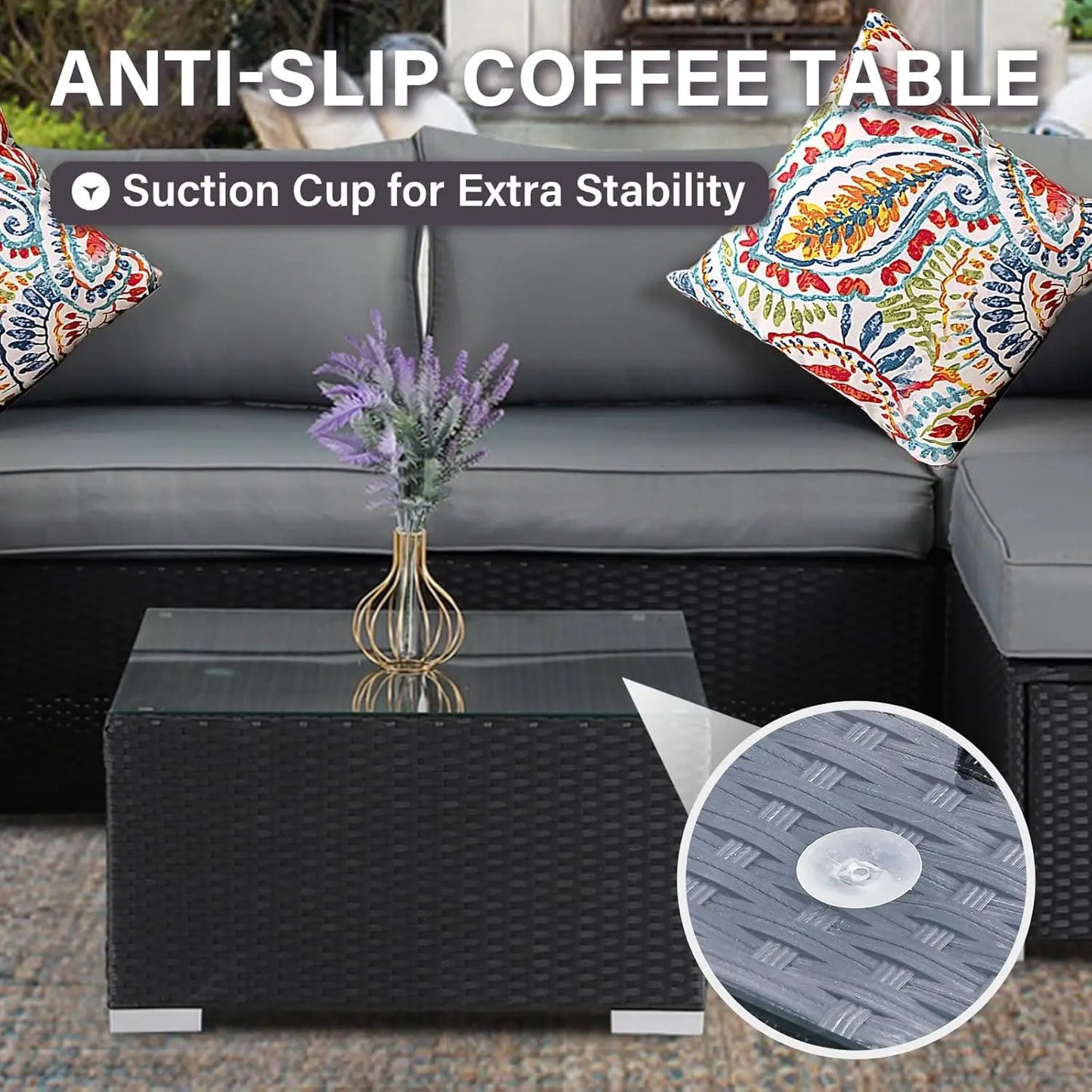 7 Piece Outdoor Patio Furniture Set Handwoven AllWeatherProofIndustrialGradeUltra Cushions