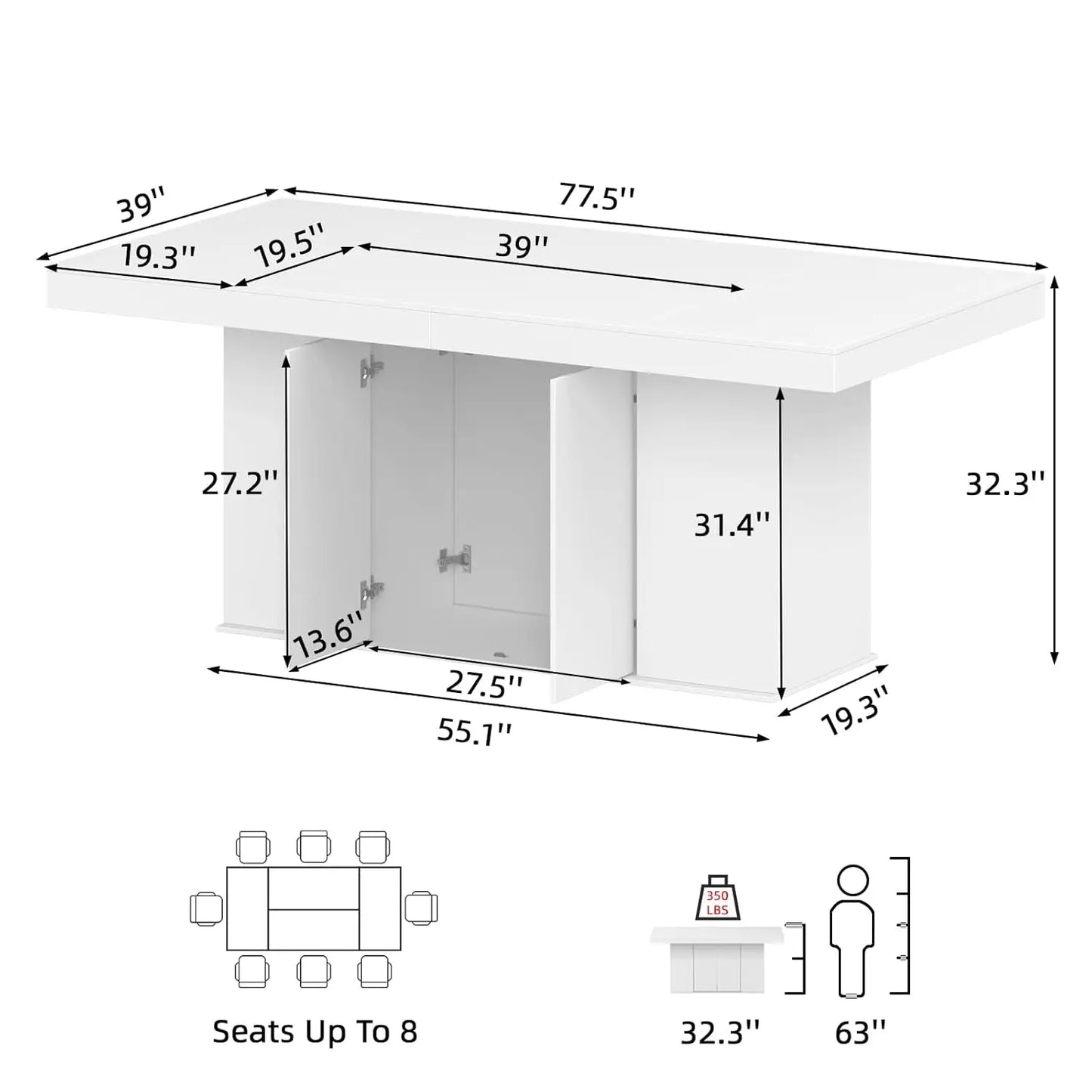 Counter Height Dining Table With Storage Cabinet