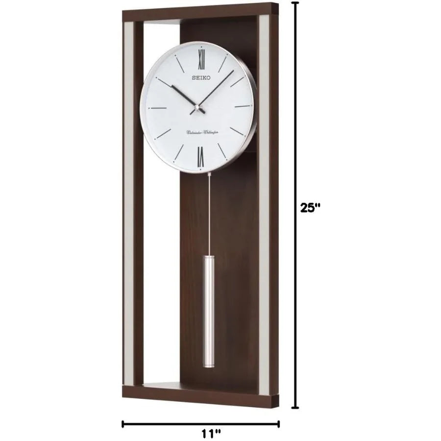 Elegant Modern Wall Clock With Pendulum And Dual Chimes