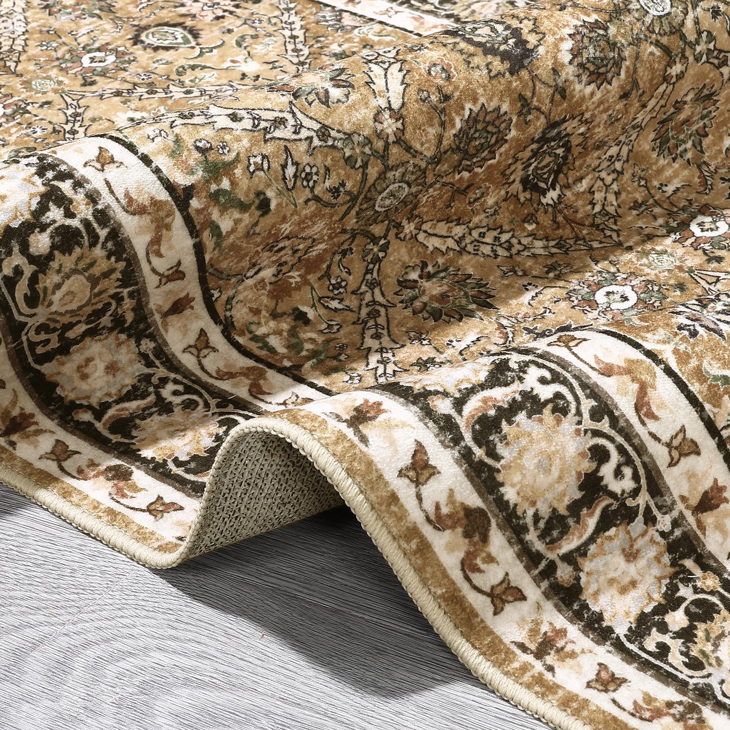 NONECN Moroccan Trellis Living Room Rug Non Slip Machine Washable
