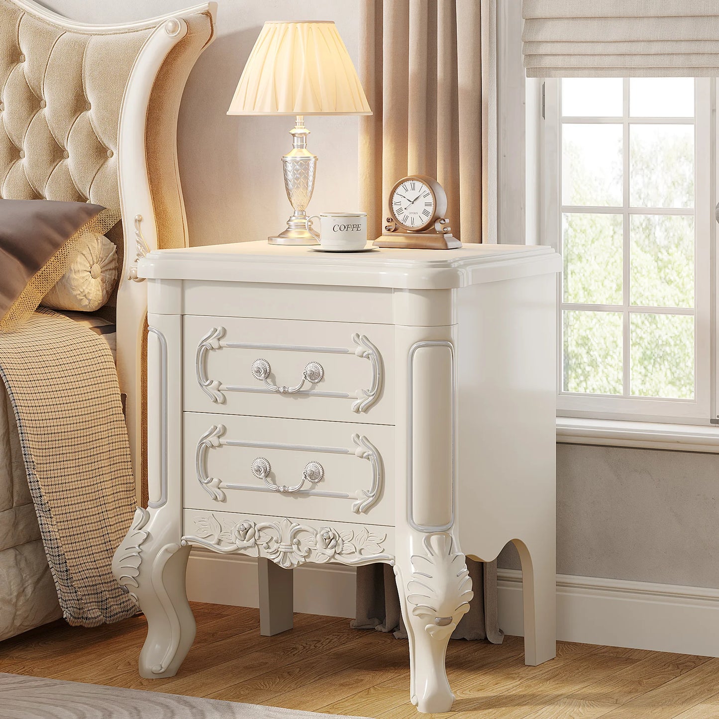 Tribesigns Nightstand End Table With 2 Drawers For Bedroom