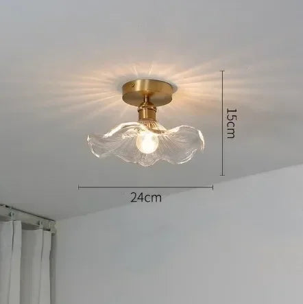 Oboerthurck Modern Transparent Glass Flower Ceiling Lights E27 Nordic