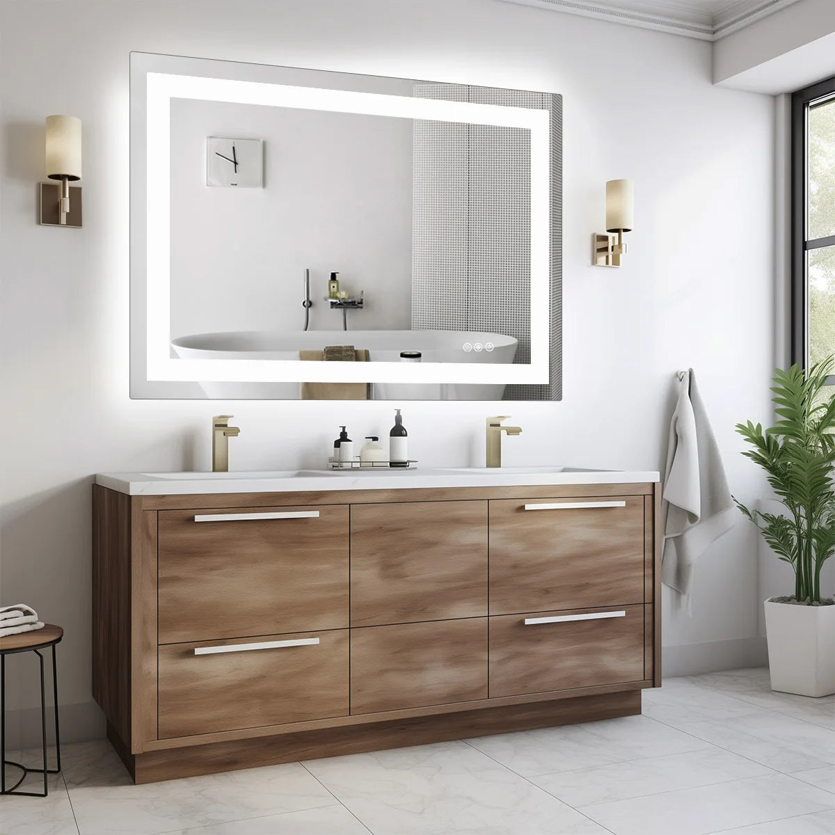 JHK LED Wall Mounted Bathroom Vanity Mirror With Memory Function