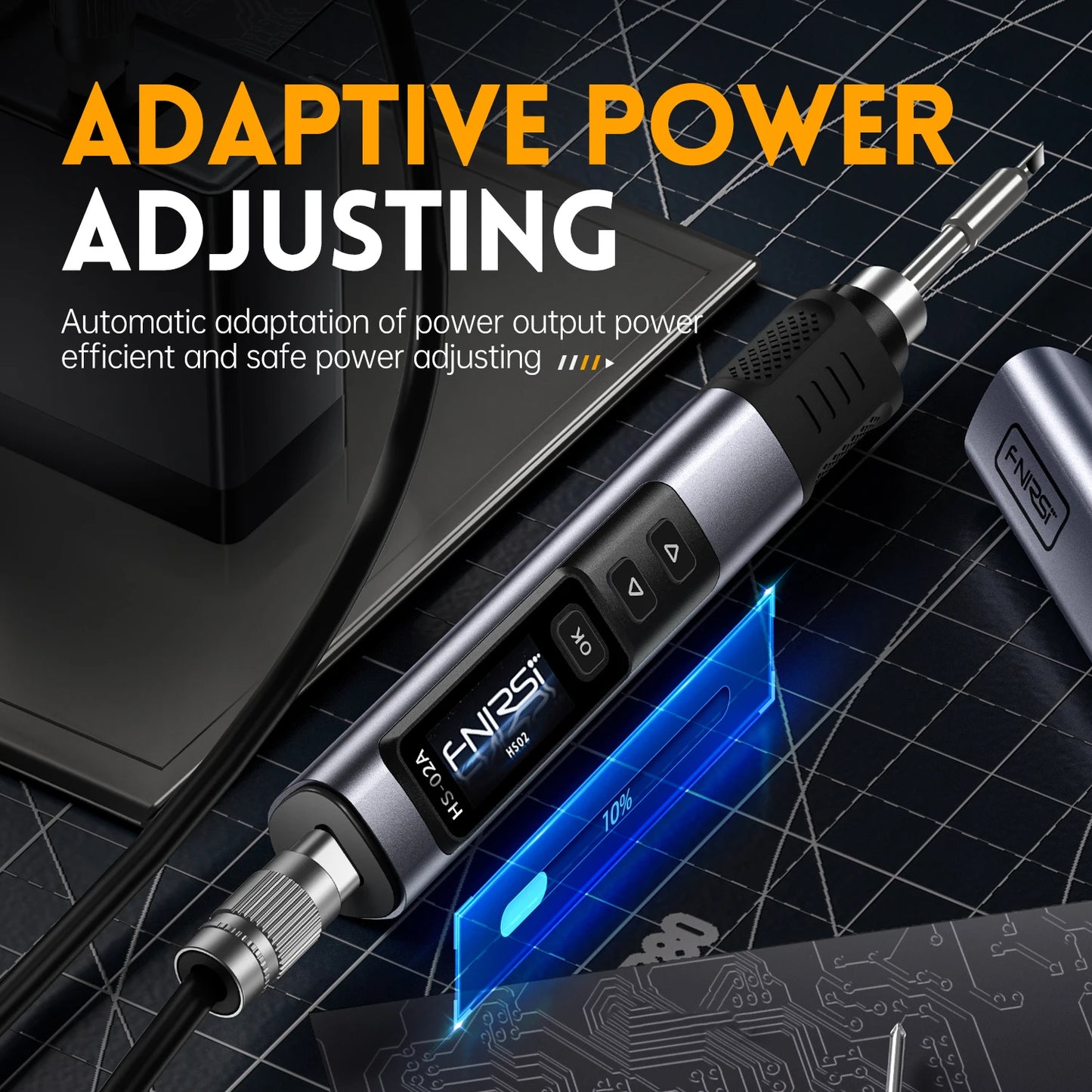 FNIRSIC HS-02 Adjustable Temperature Soldering Iron PD 100W Solder Rework Station 100-450 C