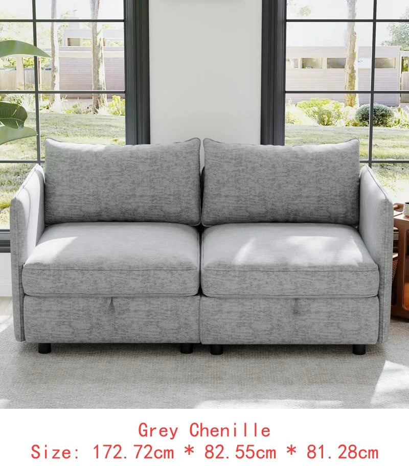 Modular Sectional Sofa Set With Storage For Living Room