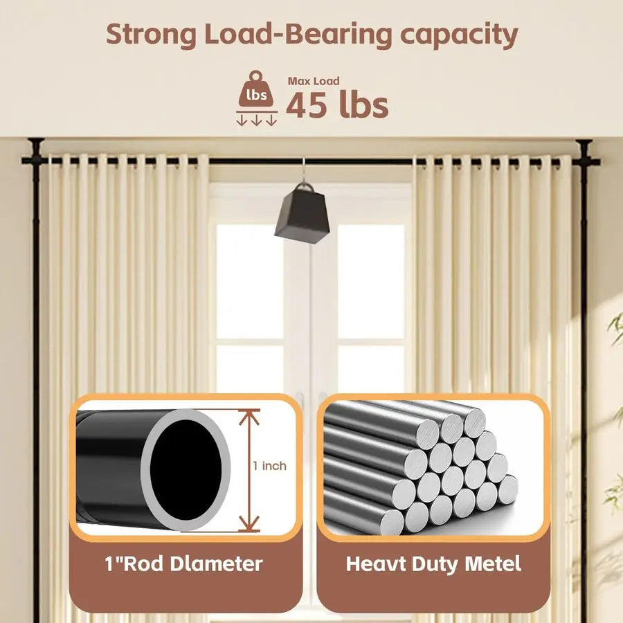 No Drill Divider Curtain Rod For Room Separation Adjustable Portable
