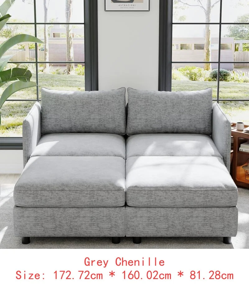Modular Sectional Sofa Set With Storage For Living Room