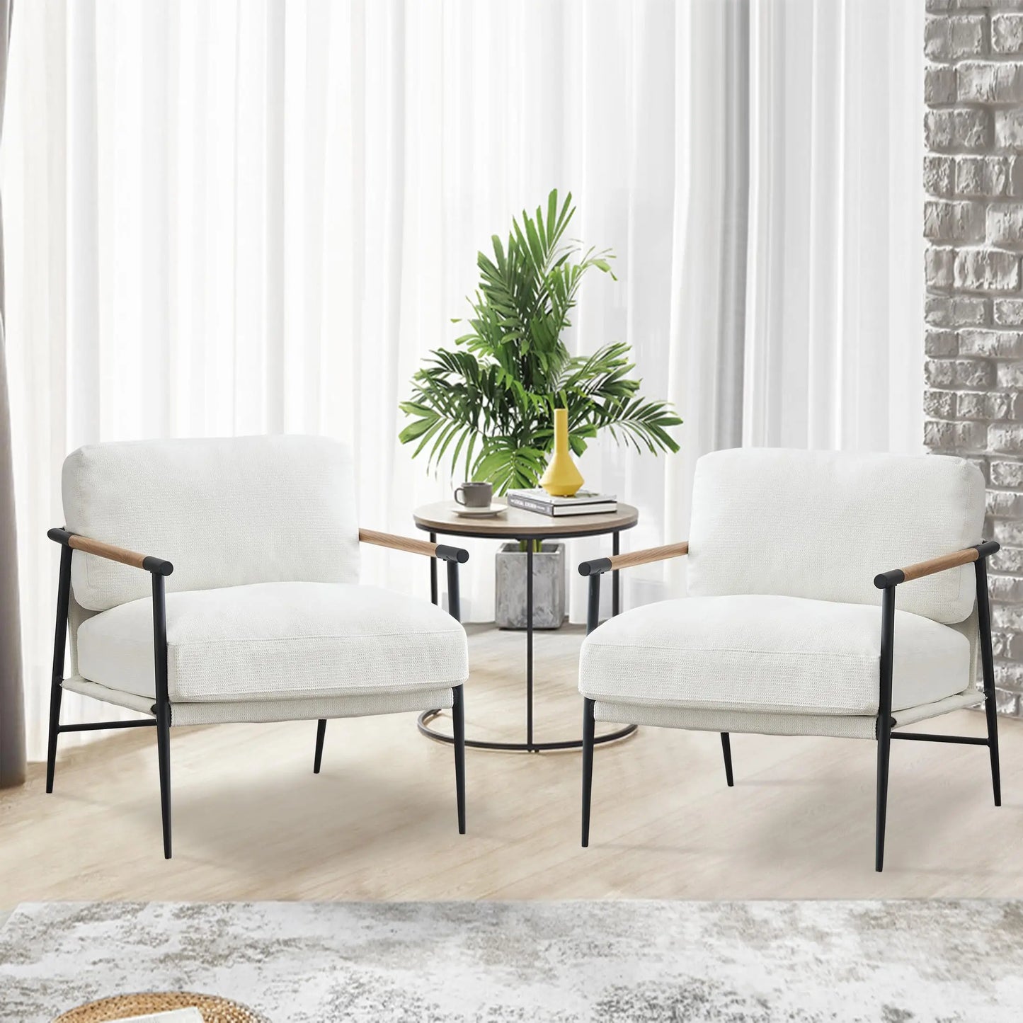 Todranic Chenille Accent Armchair Mid Century Modern Lounge Chair