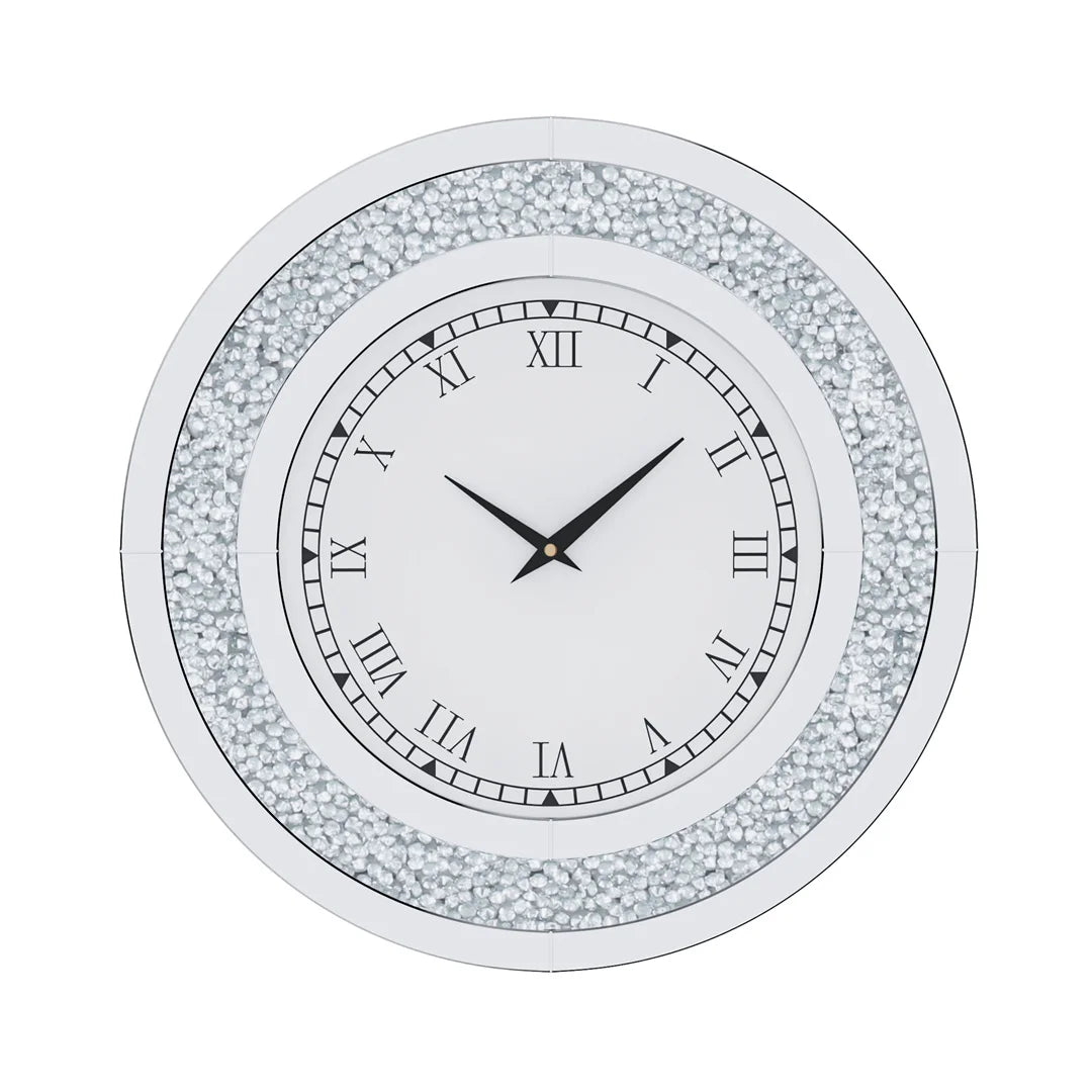 LUVODI 3D Diamond Crystal Wall Clock With Roman Numerals