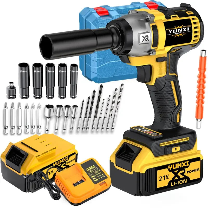 21V Wireless Impact Wrench High Torque 4000mAh Battery Rechargeable