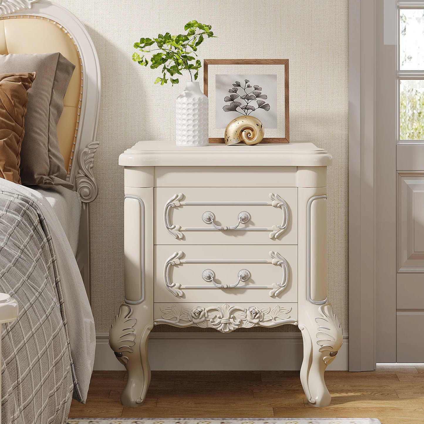 Tribesigns Nightstand End Table With 2 Drawers For Bedroom