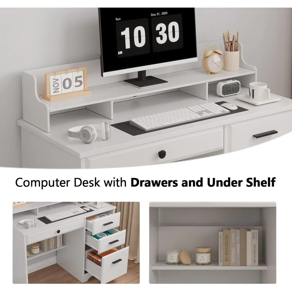 DAFIFY Ever Winner Desk With Drawers for Small Spaces