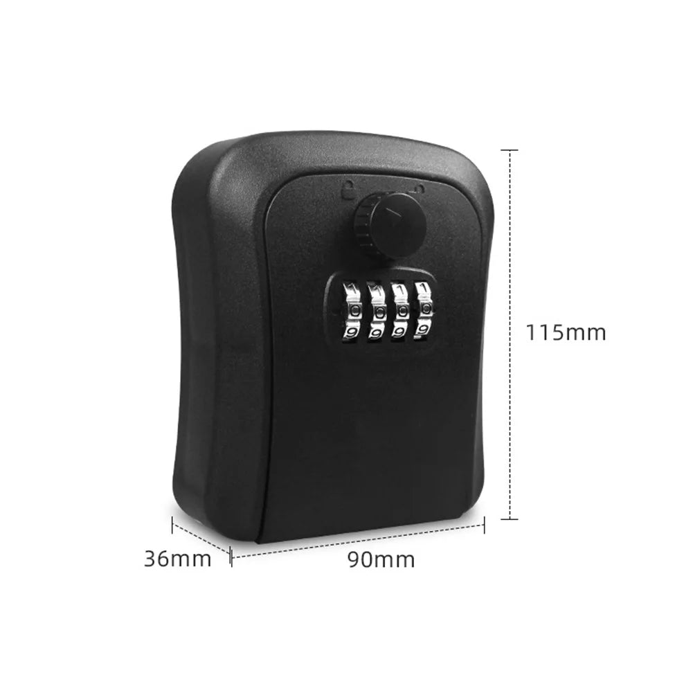 4 Digit Combination Lock Box Wall Mounted Key Safe