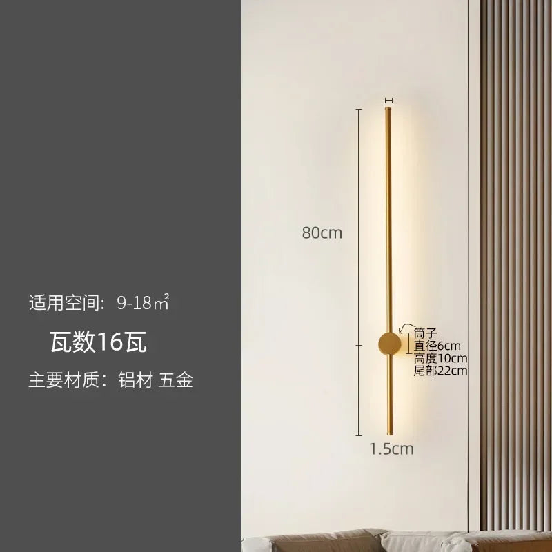 ENERLORD Nordic Luxury LED Strip WallMounted Lamp BedroomSpace BedsideLighting ReadingLight