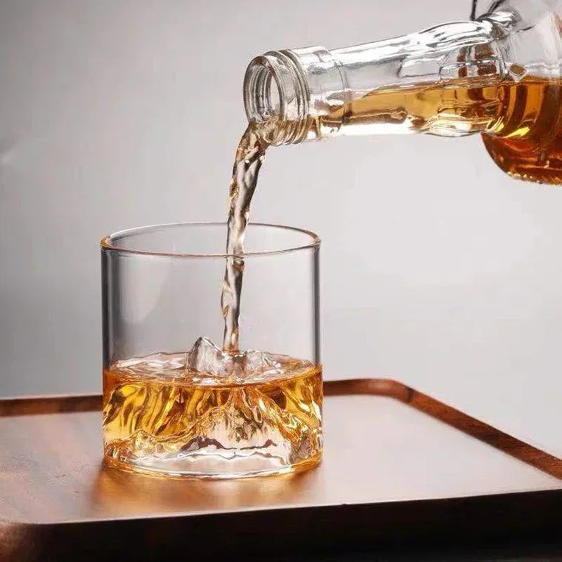 NONEDrinkware Glass Mountain Viewing Cup Mount Fuji Novelty Whiskey Cup