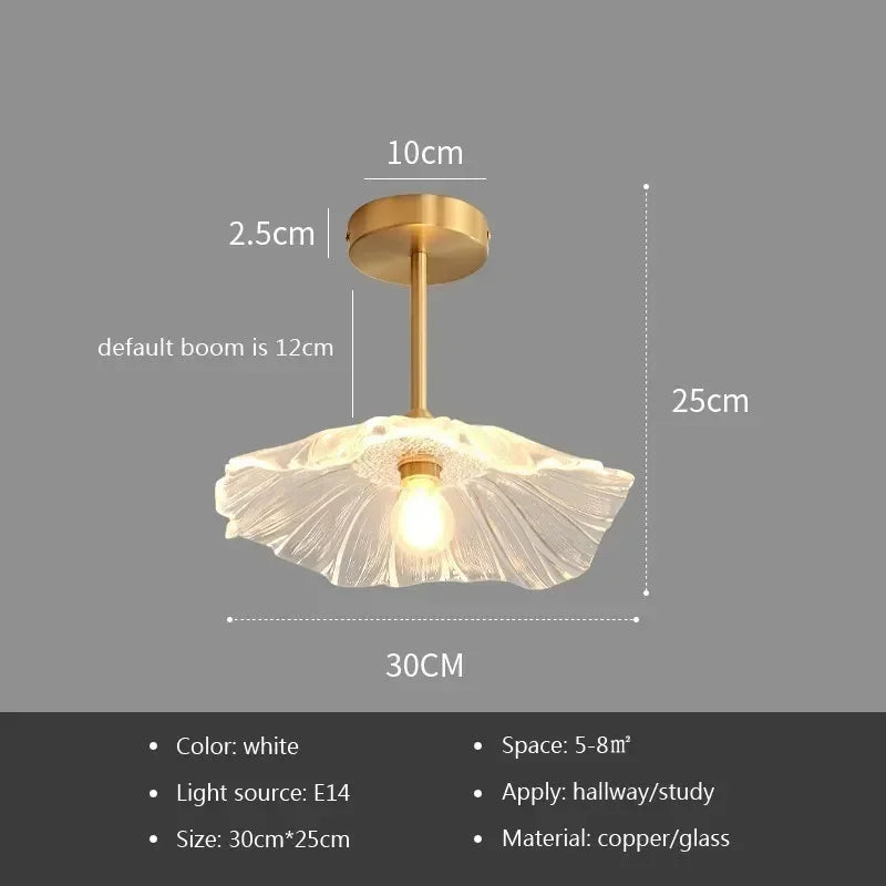 Oboerthurck Modern Transparent Glass Flower Ceiling Lights E27 Nordic