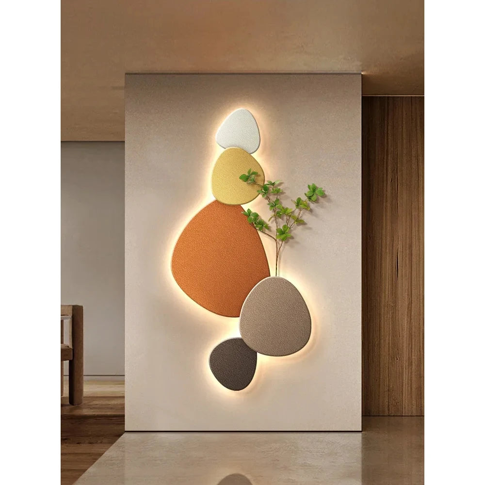 Decorative Wall Lamp And Plant Wall Art