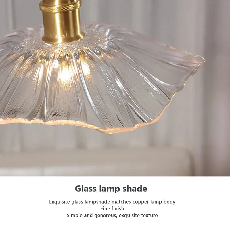 Oboerthurck Modern Transparent Glass Flower Ceiling Lights E27 Nordic