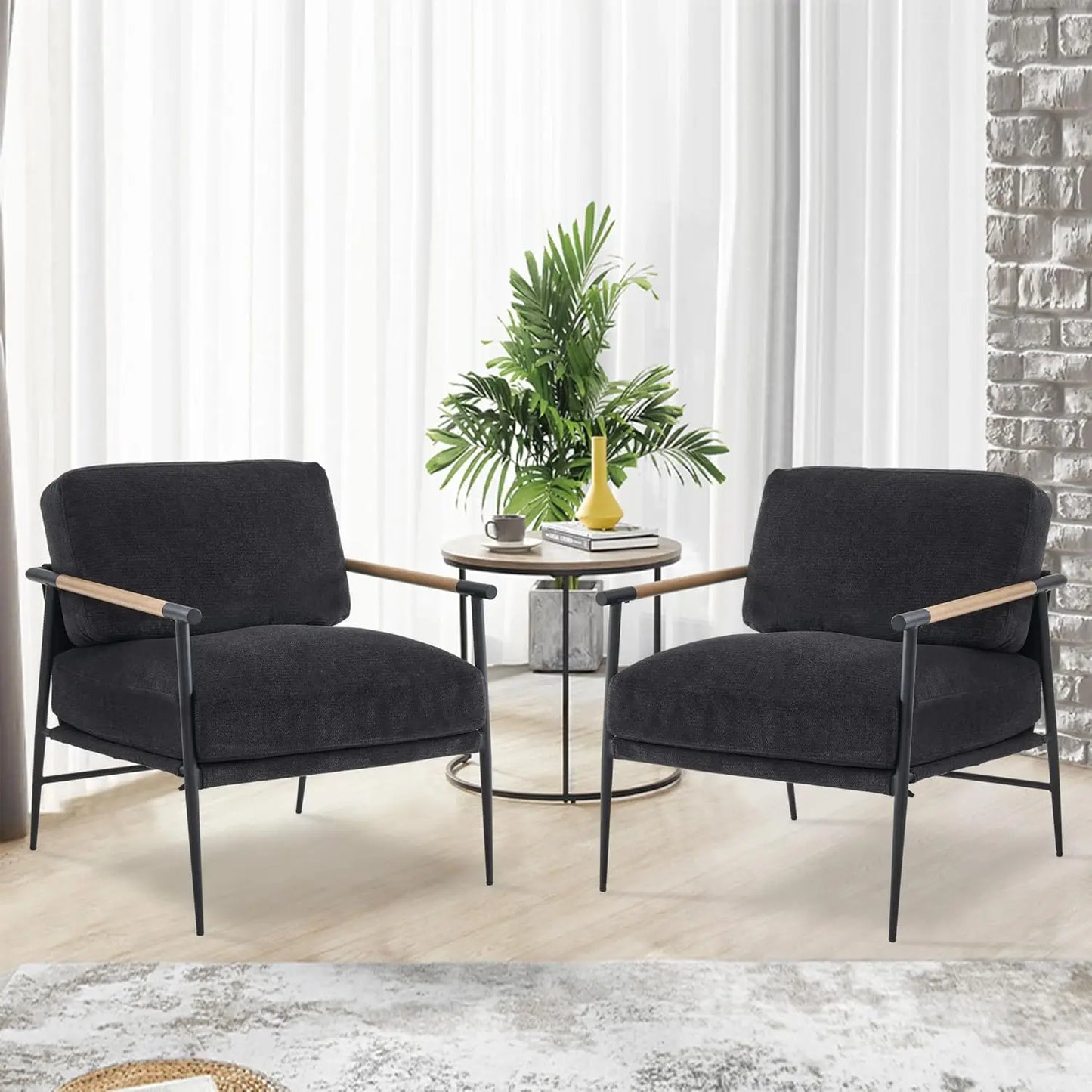 Todranic Chenille Accent Armchair Mid Century Modern Lounge Chair