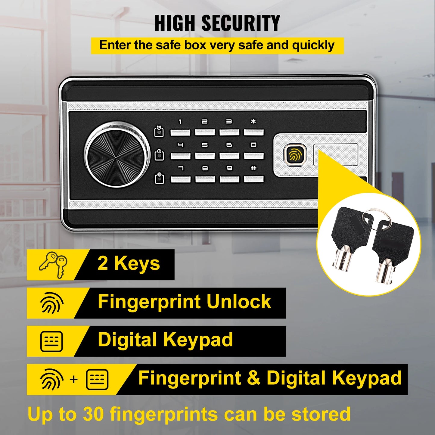 SucceBuy Fingerprint Safe Deposit Box Digital Electronic Hidden Piggy Bank