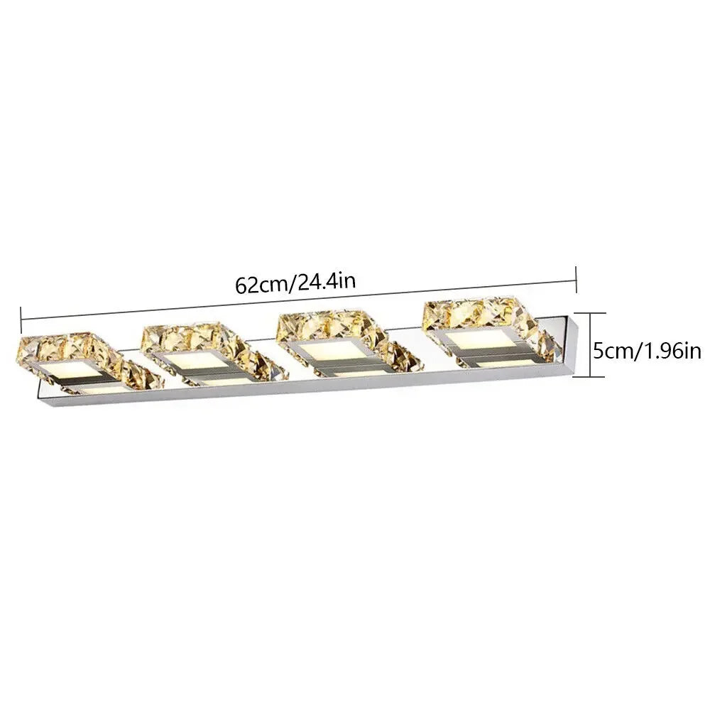 LED Crystal Vanity Mirror Bathroom Wall Light Fixture